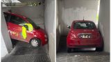 Auto in car sharing a Laurentino 38 a Roma precipita dalle scale