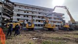 Demolizione della vela gialla di scampia: inizio dei lavori con le ruspe