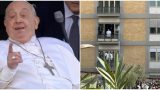 Papa Francesco affacciato dall’ospedale Gemelli saluta i fedeli